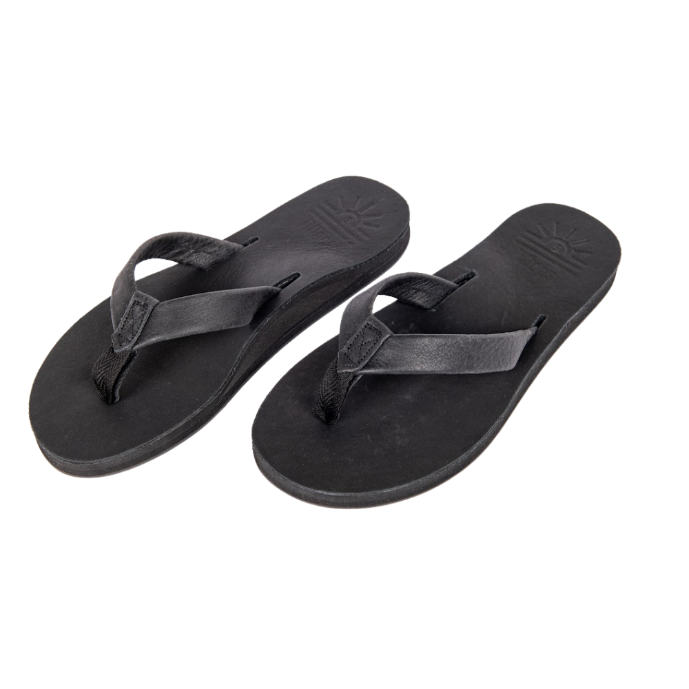 Ladies' Black Mamba premium handmade leather flip flops - arch support - iiflopsi - South Africa