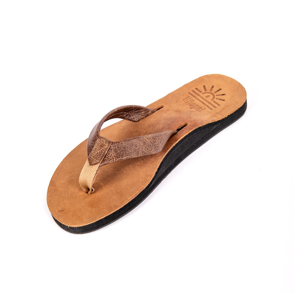 Ladies' El Classico premium handmade leather flip flops - arch support - iiflopsi - South Africa