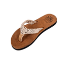 Ladies' Leopard Silver premium handmade leather flip flops - flat - iiflopsi - South Africa