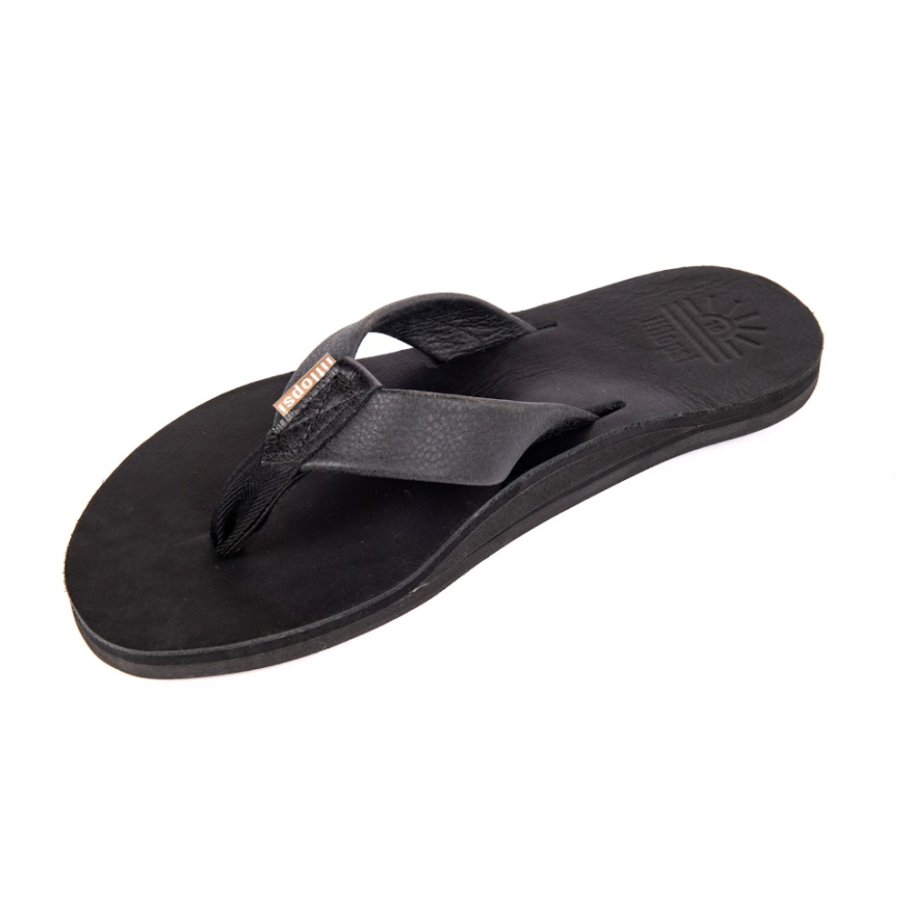 Men's Black Mamba premium handmade leather flip flop - arch support - iiflopsi - South Africa