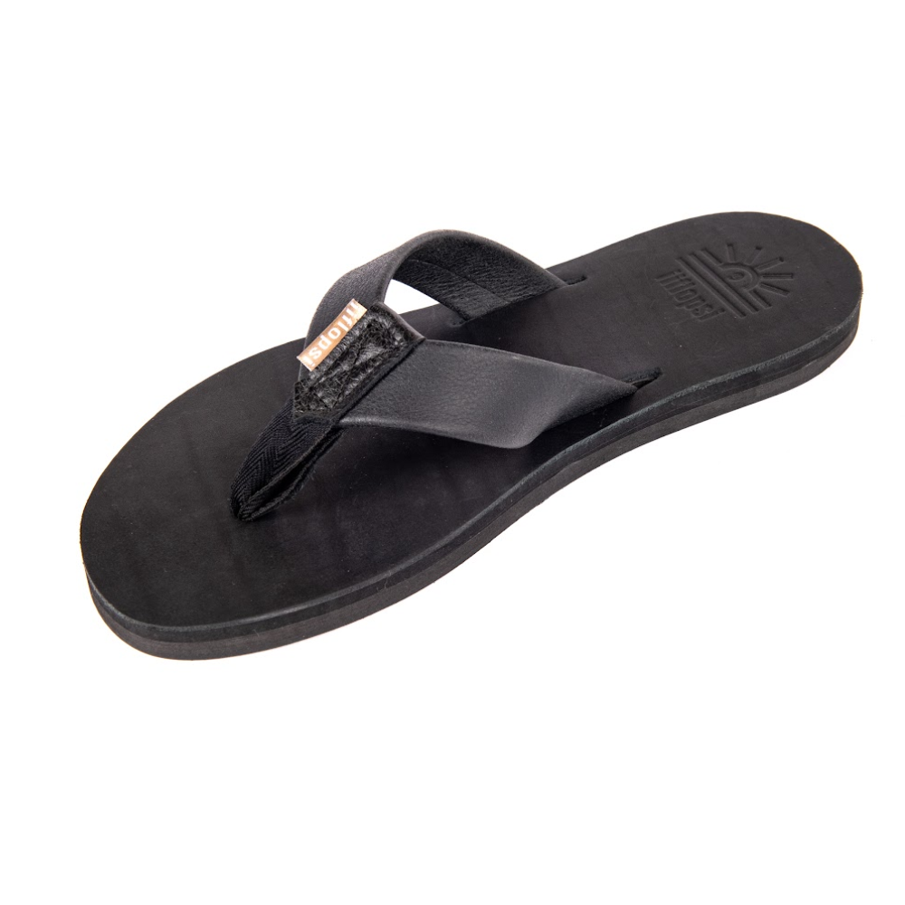 Men's Black Mamba premium handmade leather flip flops - flat - iiflopsi - South Africa