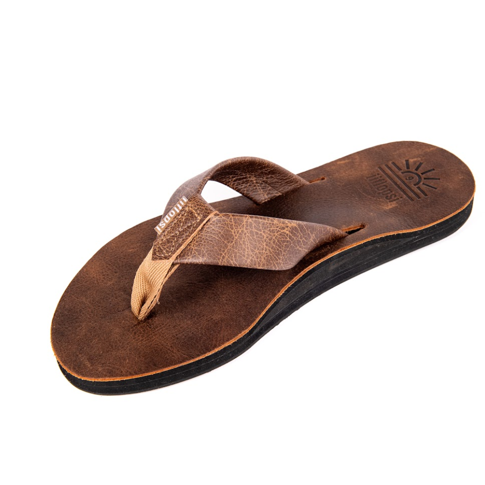 Men's Buffalo premium handmade leather flip flops - arch support - iiflopsi - South Africa