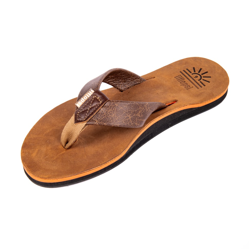 Men's Tango premium handmade leather flip flops - arch support - iiflopsi - South Africa
