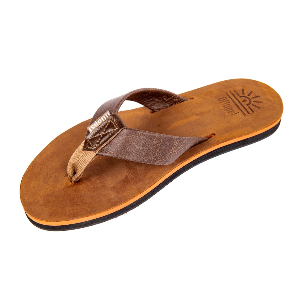 Men's Tango premium handmade leather flip flops - flat - iiflopsi - South Africa